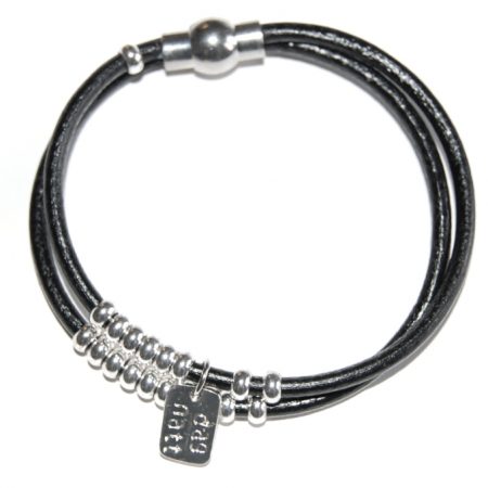 Armband dubbel läderrem