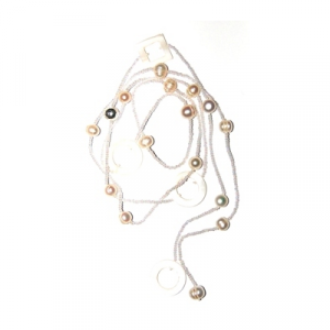 Öppet halsband 120 cm, vit