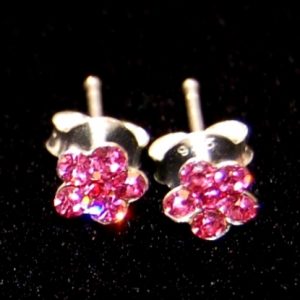 Blomma kristall, rosa, silverstift