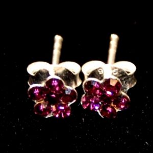 Blomma kristall, lila, silverstift