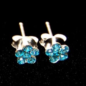 Blomma kristall, blå, silverstift