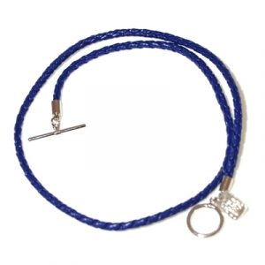 Flätad rem med lås 43 cm mörkblå