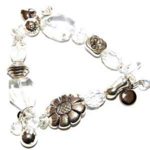 Skimmer armband. Transp/silver