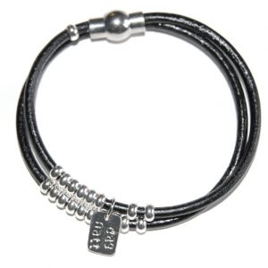 Armband dubbel läderrem