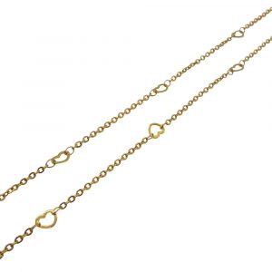 Pop - Halsband med hjärtan, guld