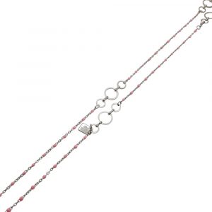 Pop - Halsband med ringar, stål och rosa