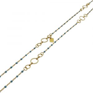 Pop - Halsband med ringar, guld och blått