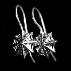 Spindelnät, örhängen, silverkrok