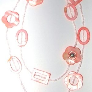 Sommar långt halsband. Rosa 90 cm