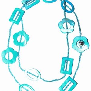 Sommar långt halsband. Turkos