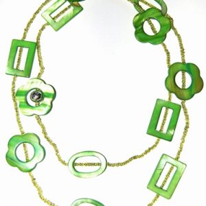 Sommar långt halsband. Grönt